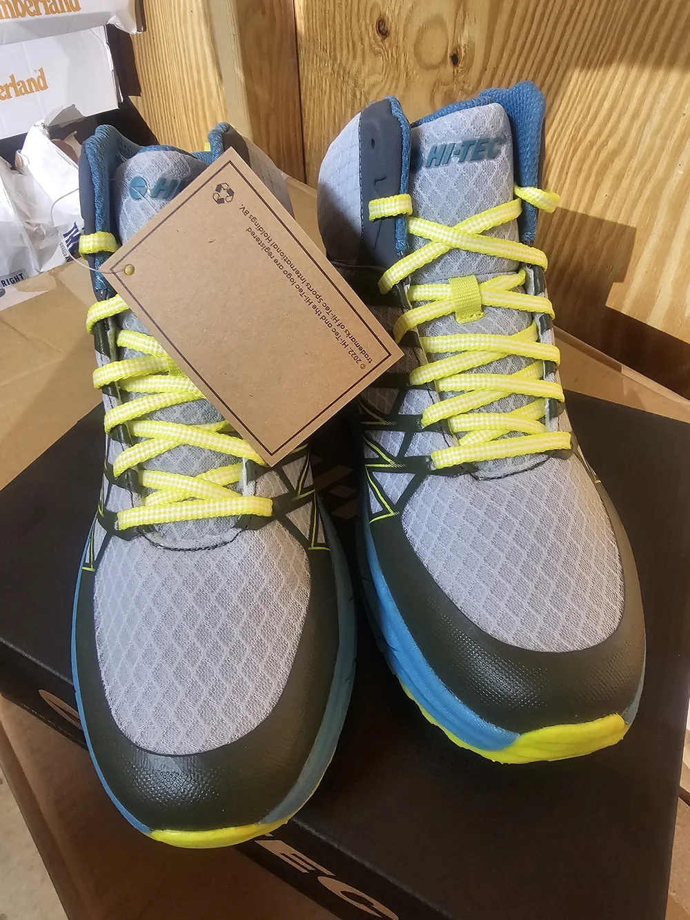 Hi-Tec Men’s Gray & Yellow Trail Hiking/construction /snow Boots